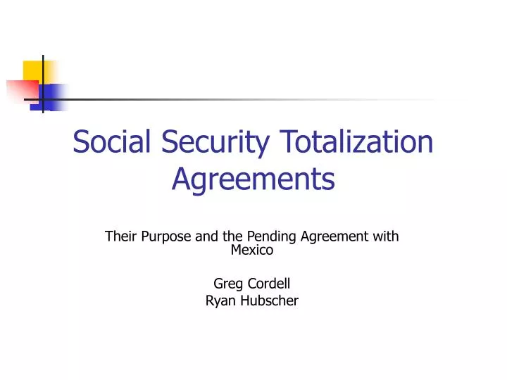social security totalization agreements