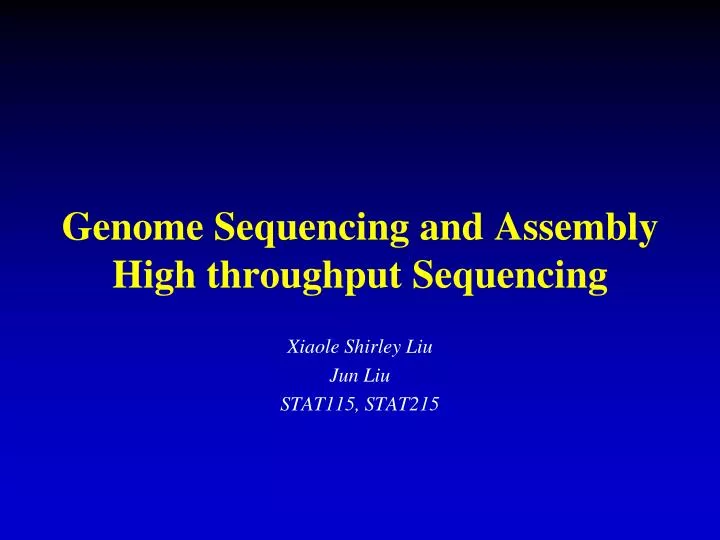 genome sequencing and assembly high throughput sequencing