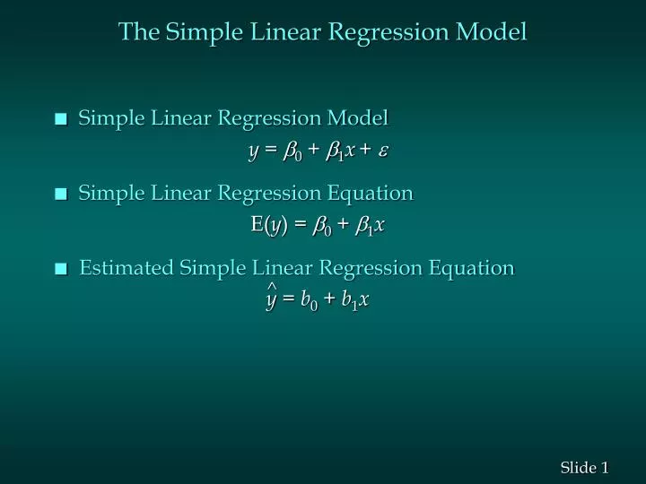 the simple linear regression model