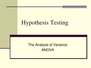 Hypothesis Testing