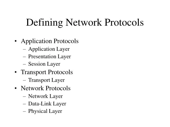 defining network protocols