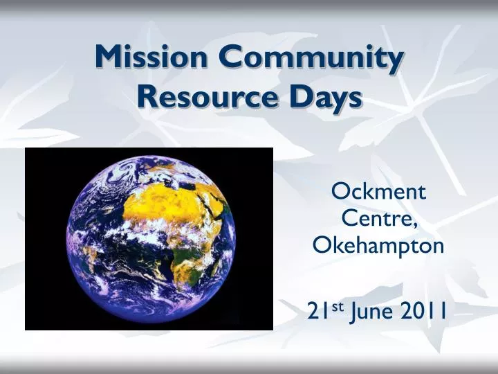 mission community resource days