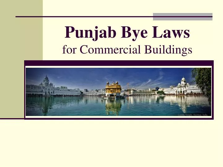 punjab bye laws for commercial buildings