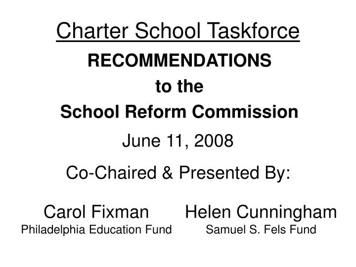charter school taskforce