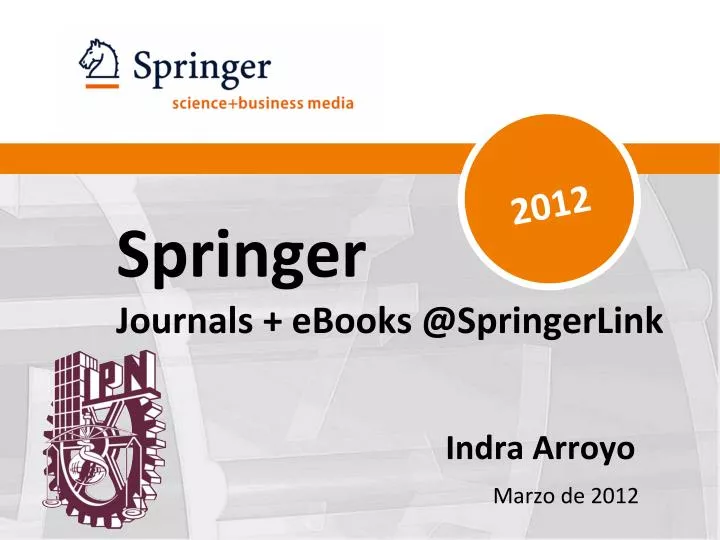 springer journals ebooks @springerlink indra arroyo marzo de 2012
