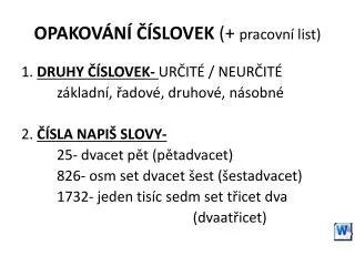 opakov n slovek pracovn list