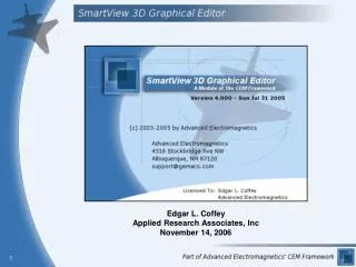 Edgar L. Coffey Applied Research Associates, Inc November 14, 2006