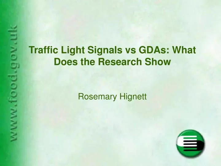traffic light signals vs gdas what does the research show rosemary hignett