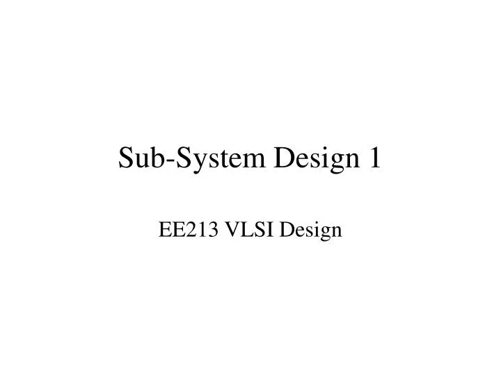 sub system design 1