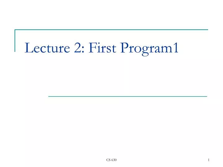 lecture 2 first program 1