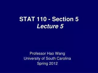 STAT 110 - Section 5 Lecture 5