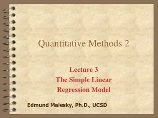 Quantitative Methods 2