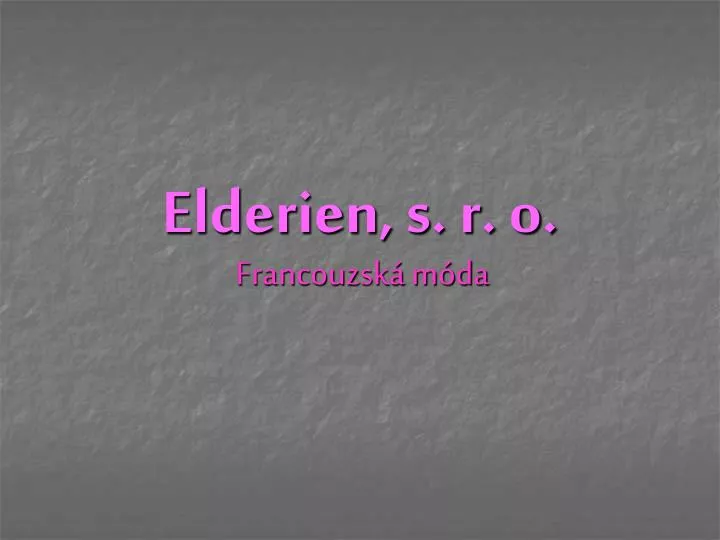 elderien s r o