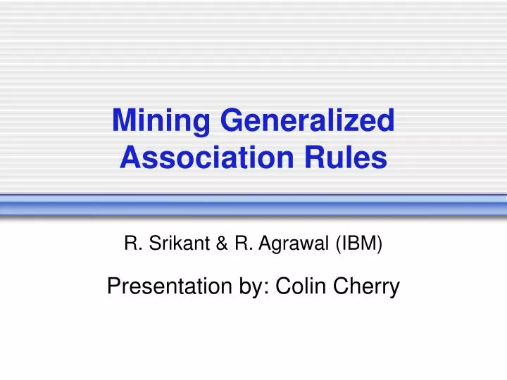 mining generalized association rules