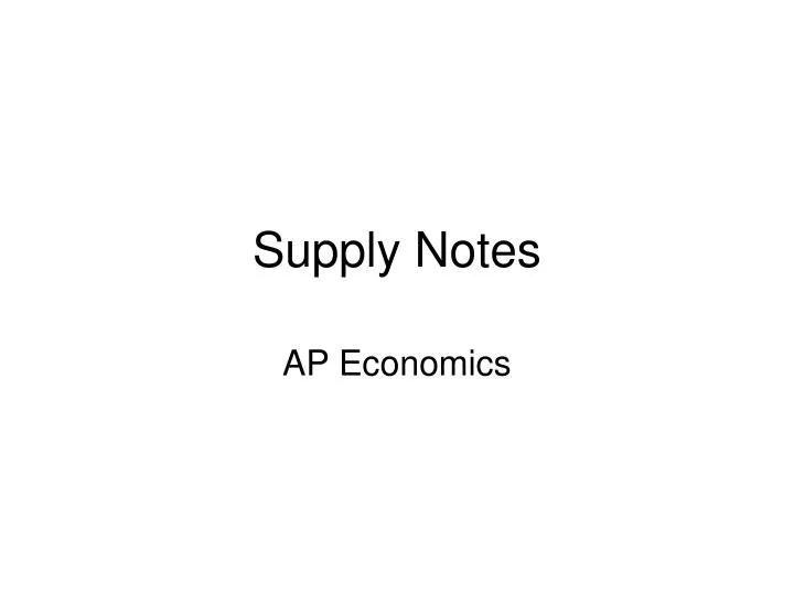 supply notes