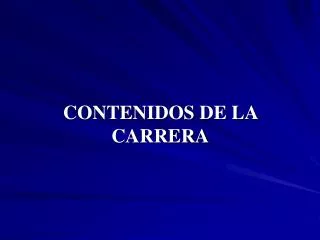 contenidos de la carrera