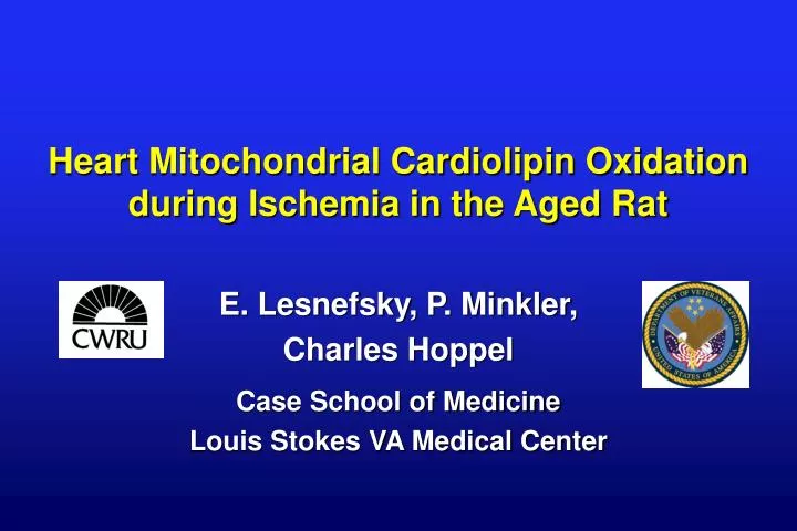 heart mitochondrial cardiolipin oxidation during ischemia in the aged rat
