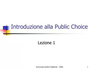 introduzione alla public choice