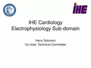 IHE Cardiology Electrophysiology Sub-domain