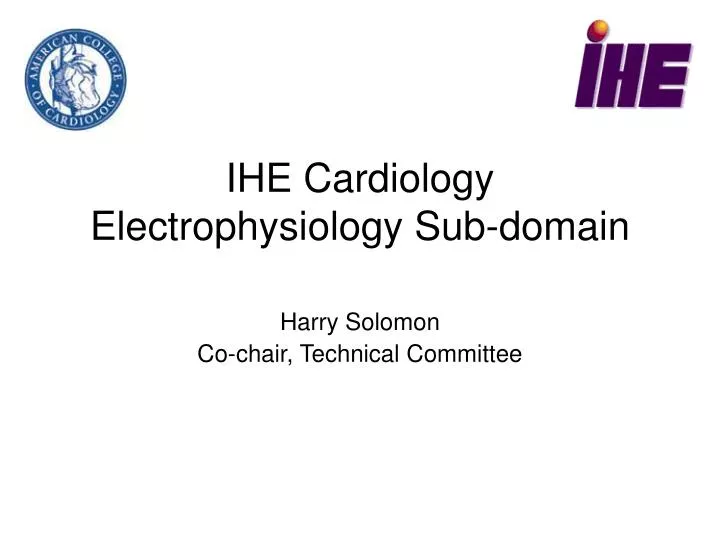ihe cardiology electrophysiology sub domain