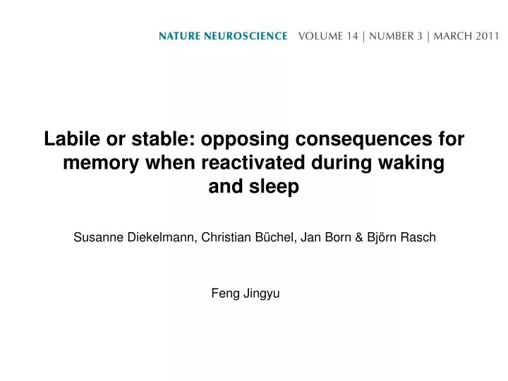 labile or stable opposing consequences for memory when reactivated during waking and sleep