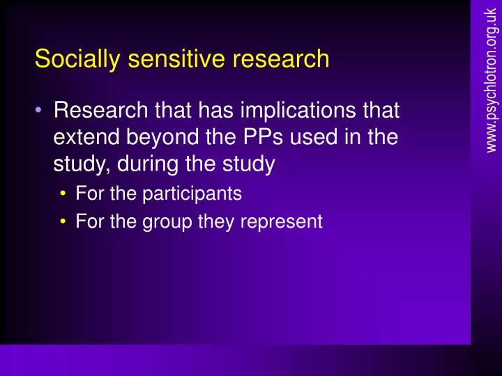 socially sensitive research
