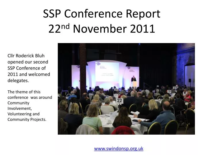 ssp conference report 22 nd november 2011