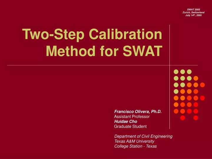 two step calibration method for swat