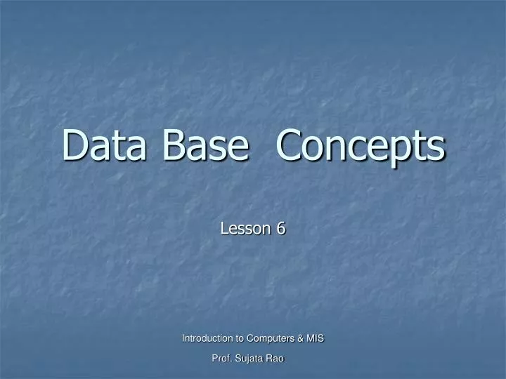 data base concepts