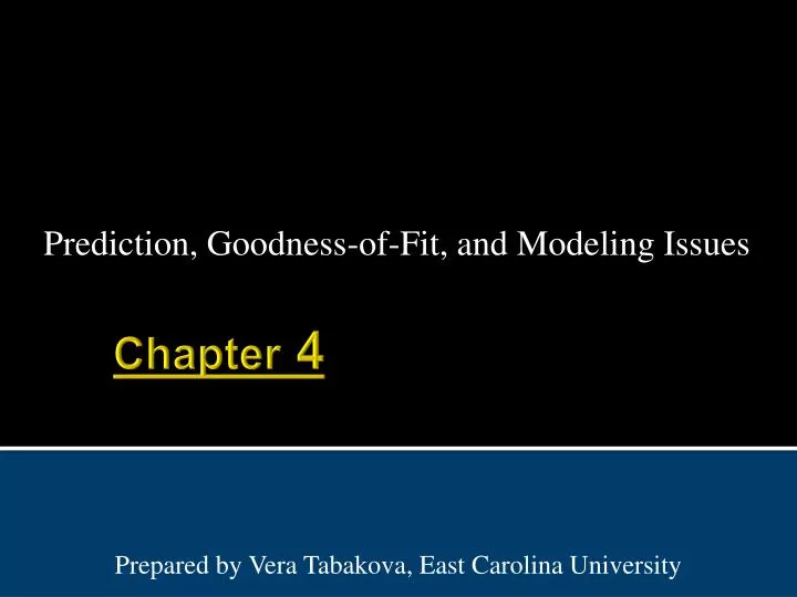 prediction goodness of fit and modeling issues