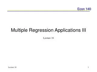 Multiple Regression Applications III