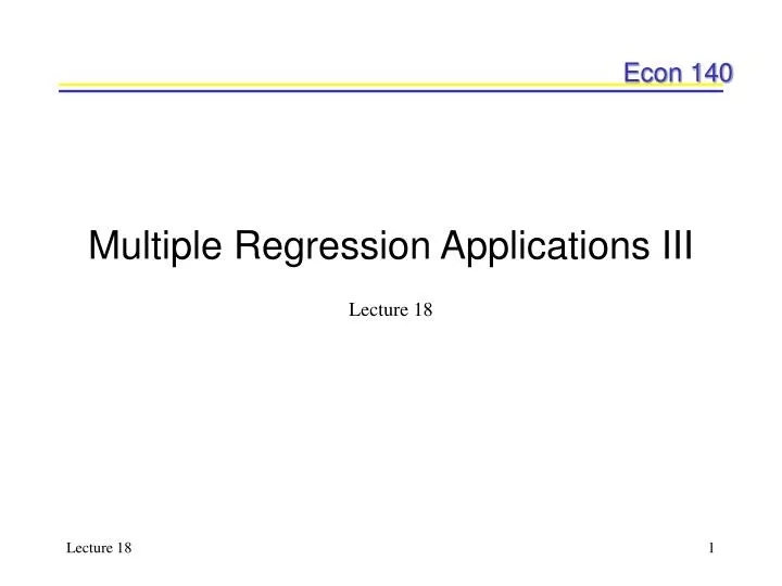 multiple regression applications iii