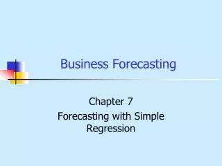 Business Forecasting