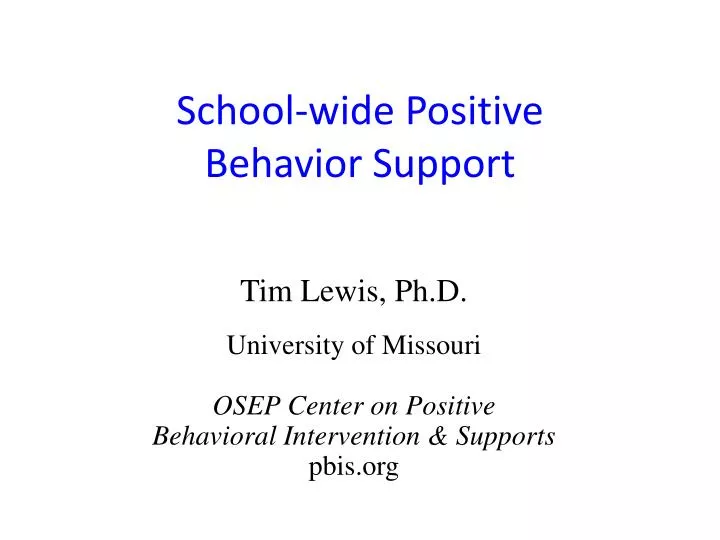 school wid e positive behavior support