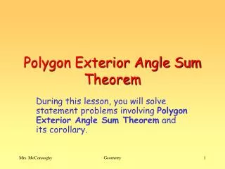 Polygon Exterior Angle Sum Theorem