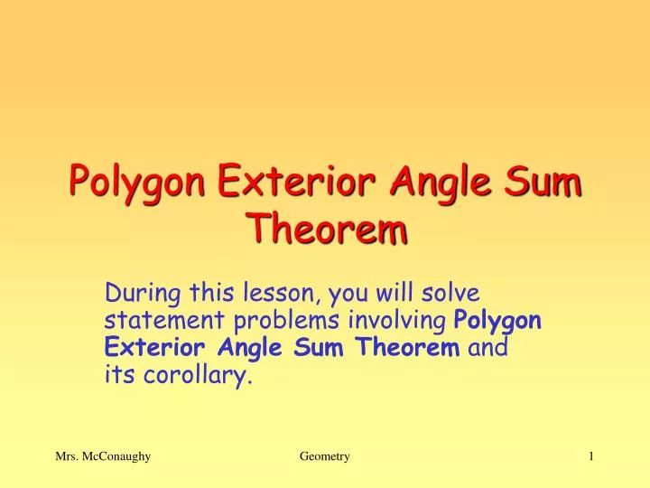 polygon exterior angle sum theorem