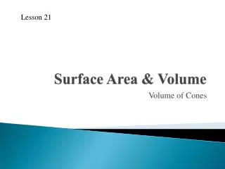 Surface Area &amp; Volume