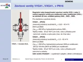 z vitov ventily vvg41 vxg41 v pn16