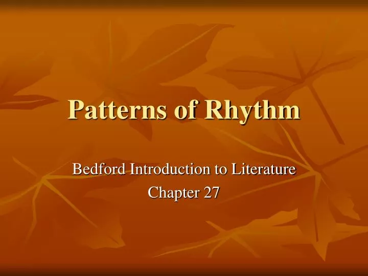 patterns of rhythm