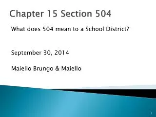 Chapter 15 Section 504
