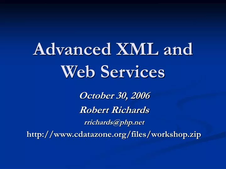 advanced xml and web services