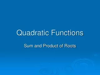 quadratic functions