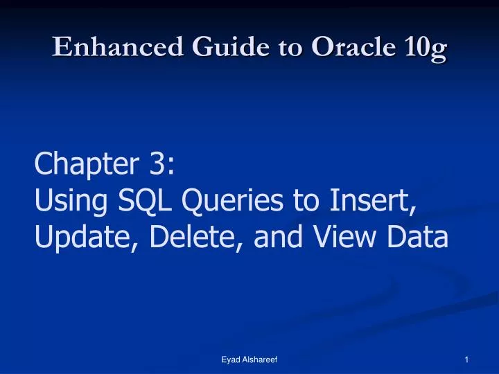 enhanced guide to oracle 10g