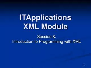 ITApplications XML Module