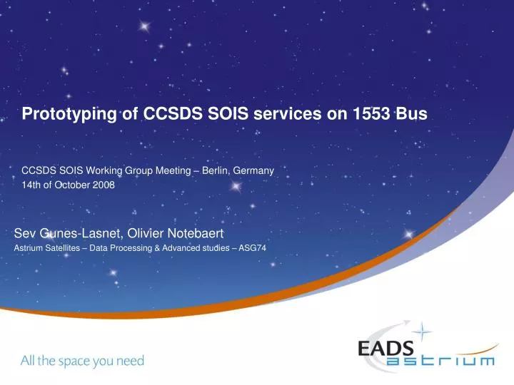 prototyping of ccsds sois services on 1553 bus