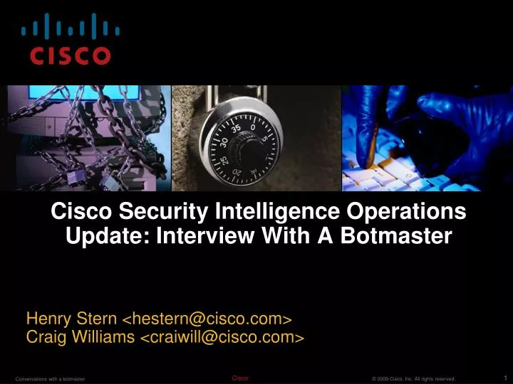 cisco security intelligence operations update interview with a botmaster
