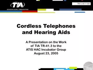 Cordless Telephones and Hearing Aids