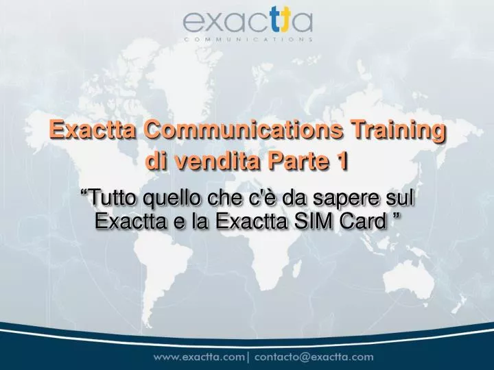 exactta communications training di vendita parte 1