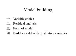 model building