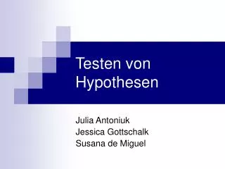 testen von hypothesen